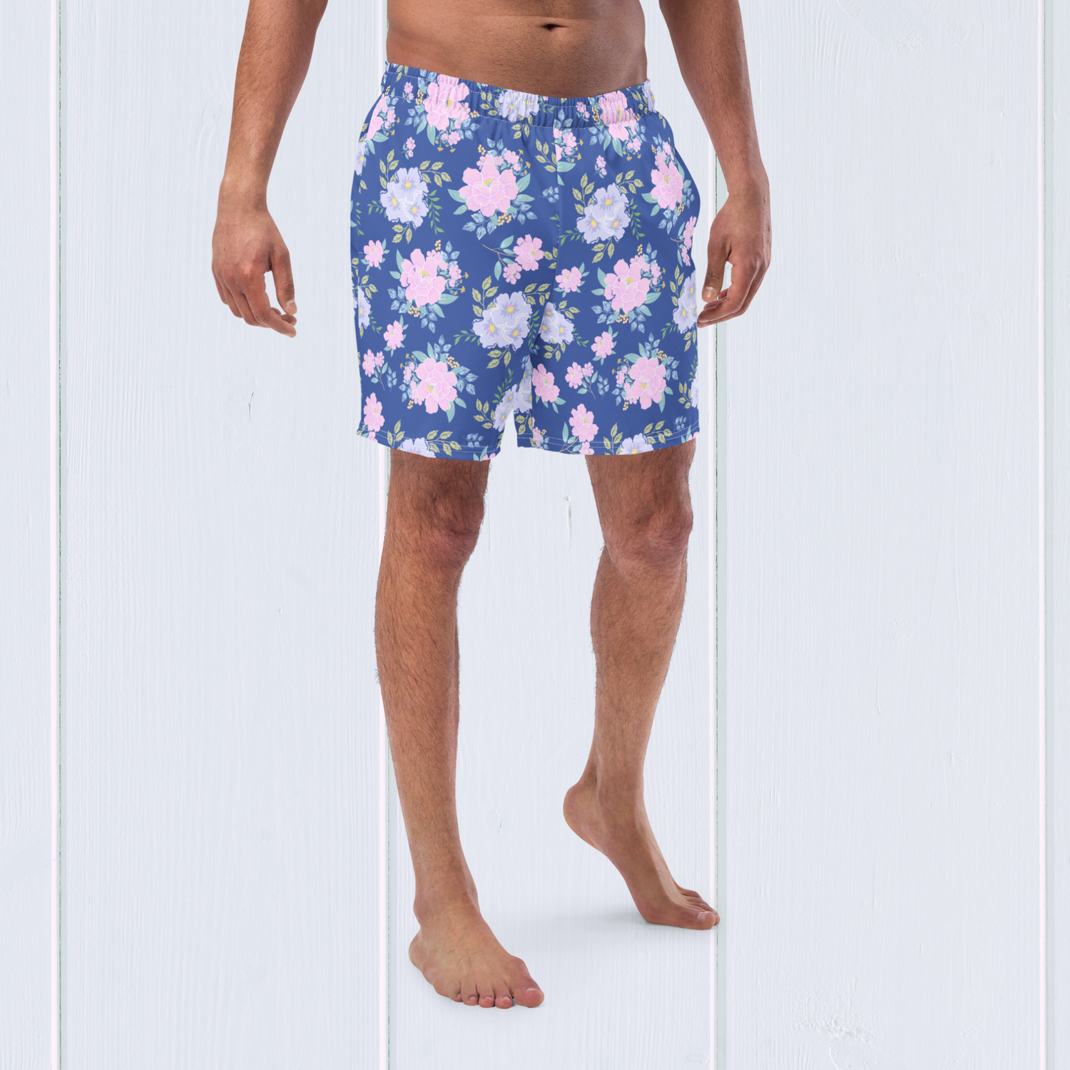 Men&#39;s Floral Swimwear. UP50+ Four Way Stretch Swim Shorts.
