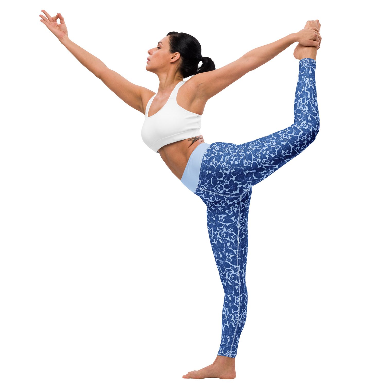 Vibrant High-Waisted Yoga Leggings &amp; UP50+ Padded Sports Bra Set: Breathable Activewear for Fitness