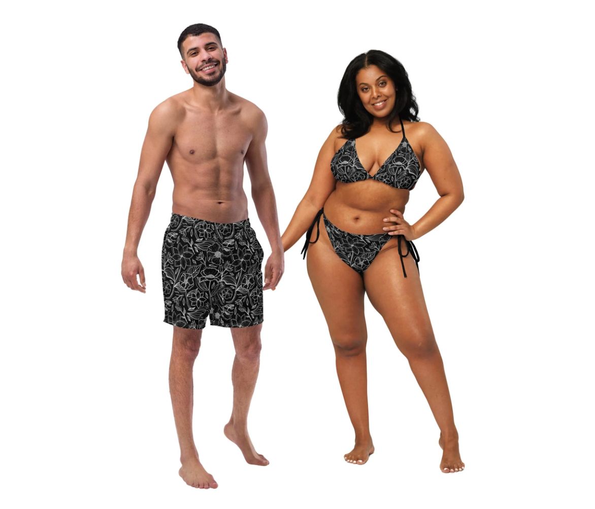 His and Hers Tropical Swimsuits 
