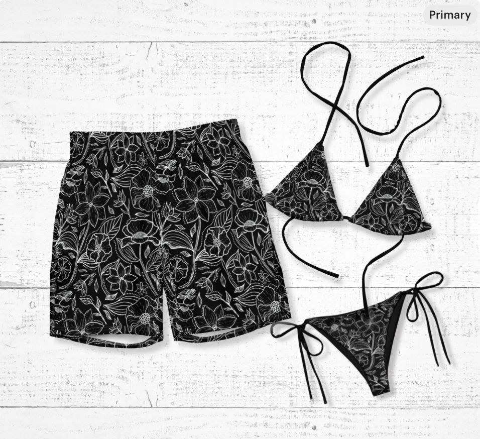 His and Hers Tropical Swimsuits 