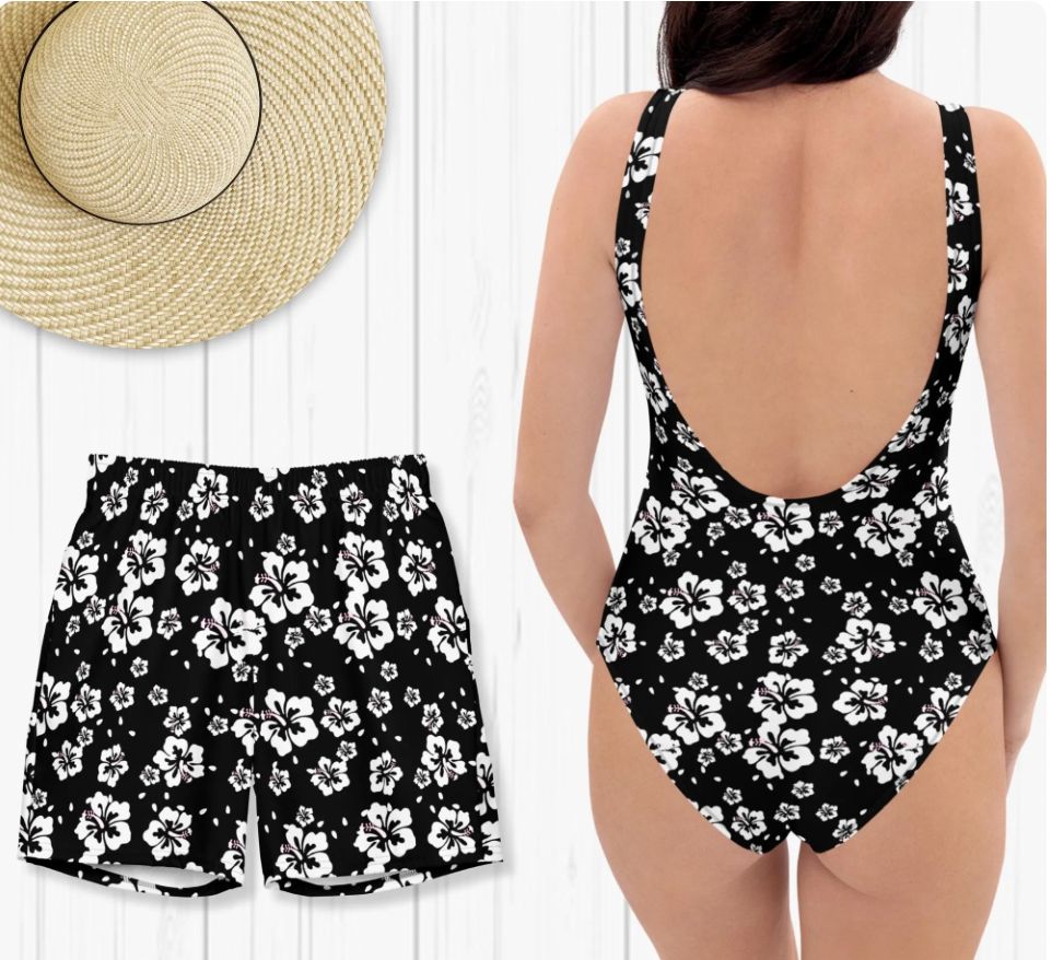 Matching Couples Floral UPF 50+ Swimwear