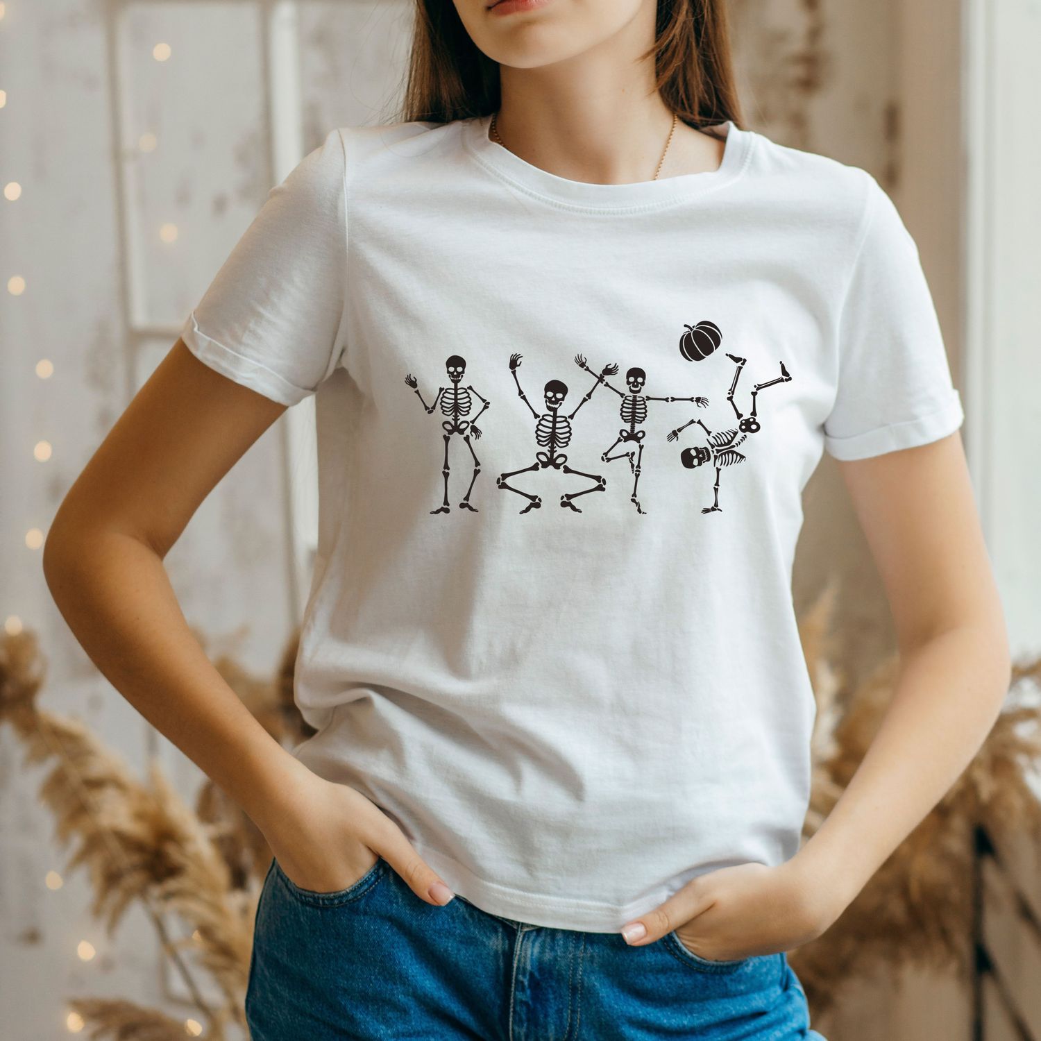 Dancing Skeleton Halloween, Unisex Fall Shirt, Halloween Pumpkin, Comfort Colors Spooky Shirt