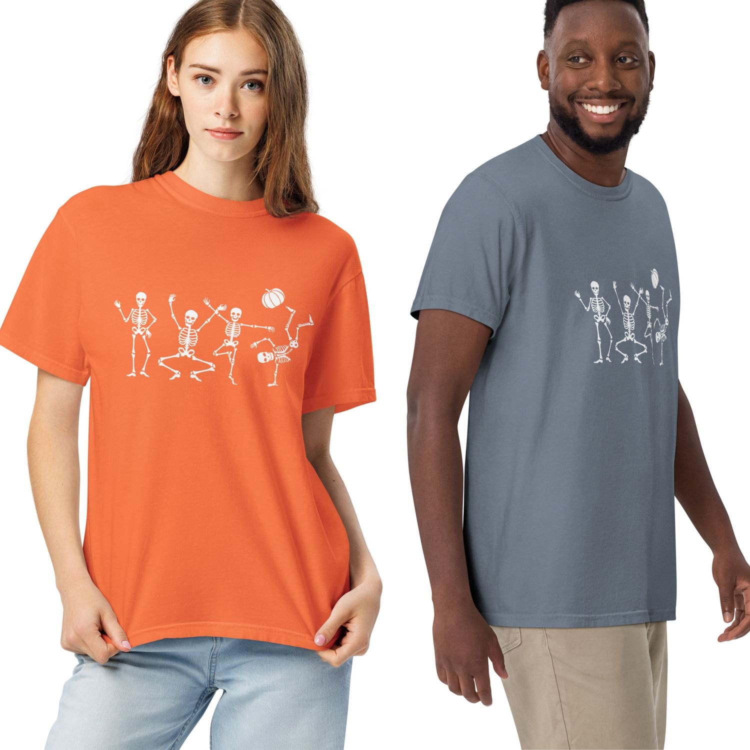 Dancing Skeleton Halloween, Unisex Fall Shirt, Halloween Pumpkin, Comfort Colors Spooky Shirt
