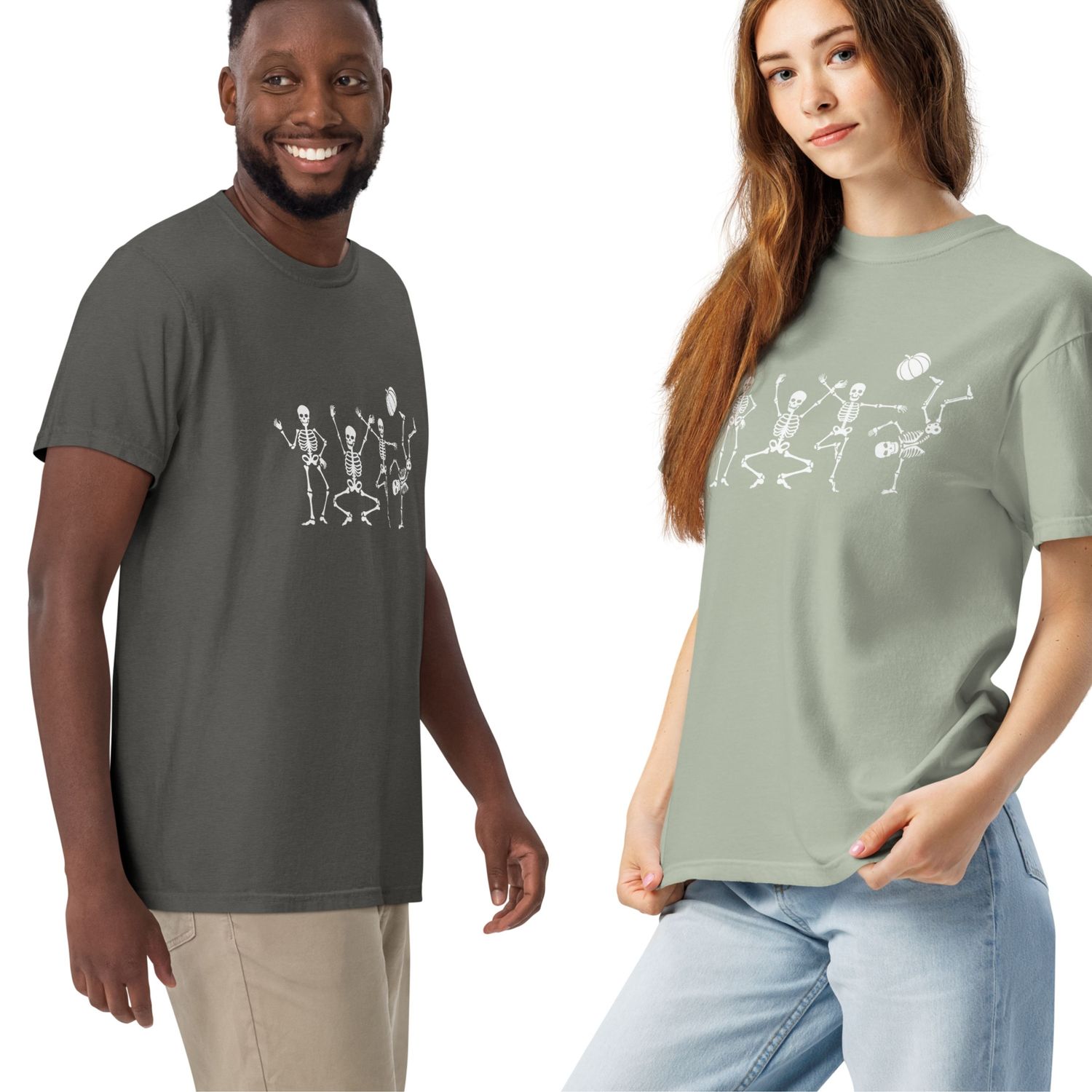 Dancing Skeleton Halloween, Unisex Fall Shirt, Halloween Pumpkin, Comfort Colors Spooky Shirt