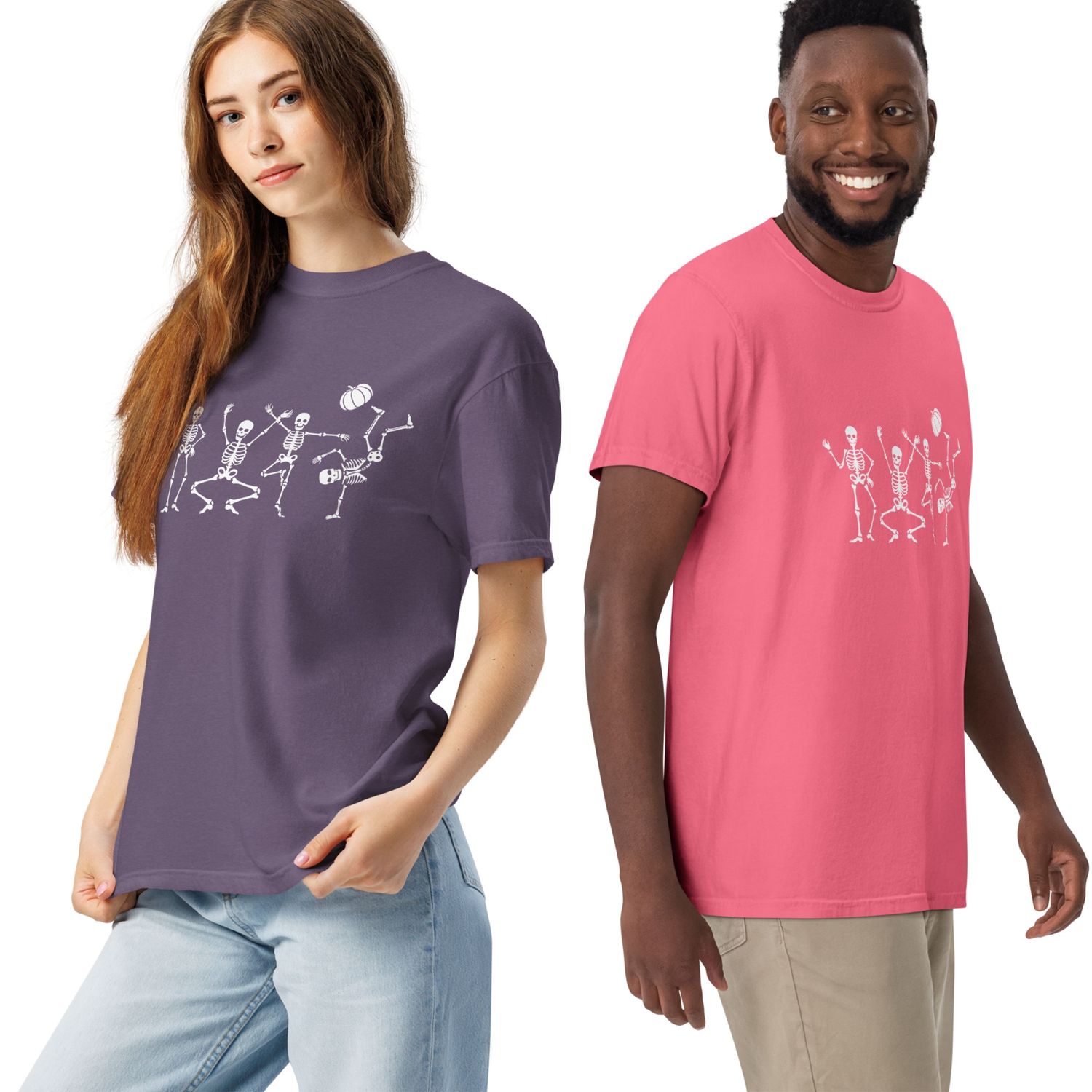 Dancing Skeleton Halloween, Unisex Fall Shirt, Halloween Pumpkin, Comfort Colors Spooky Shirt