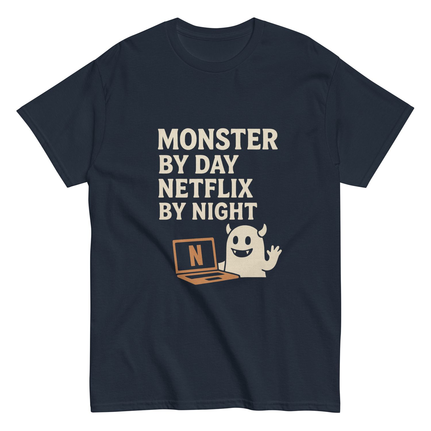 Monster By Day Netflix By Night Shirt, Funny Halloween T-Shirt, Spooky Movie Night Tee, Cute Monster Graphic Tee, Cozy Halloween Costume Top