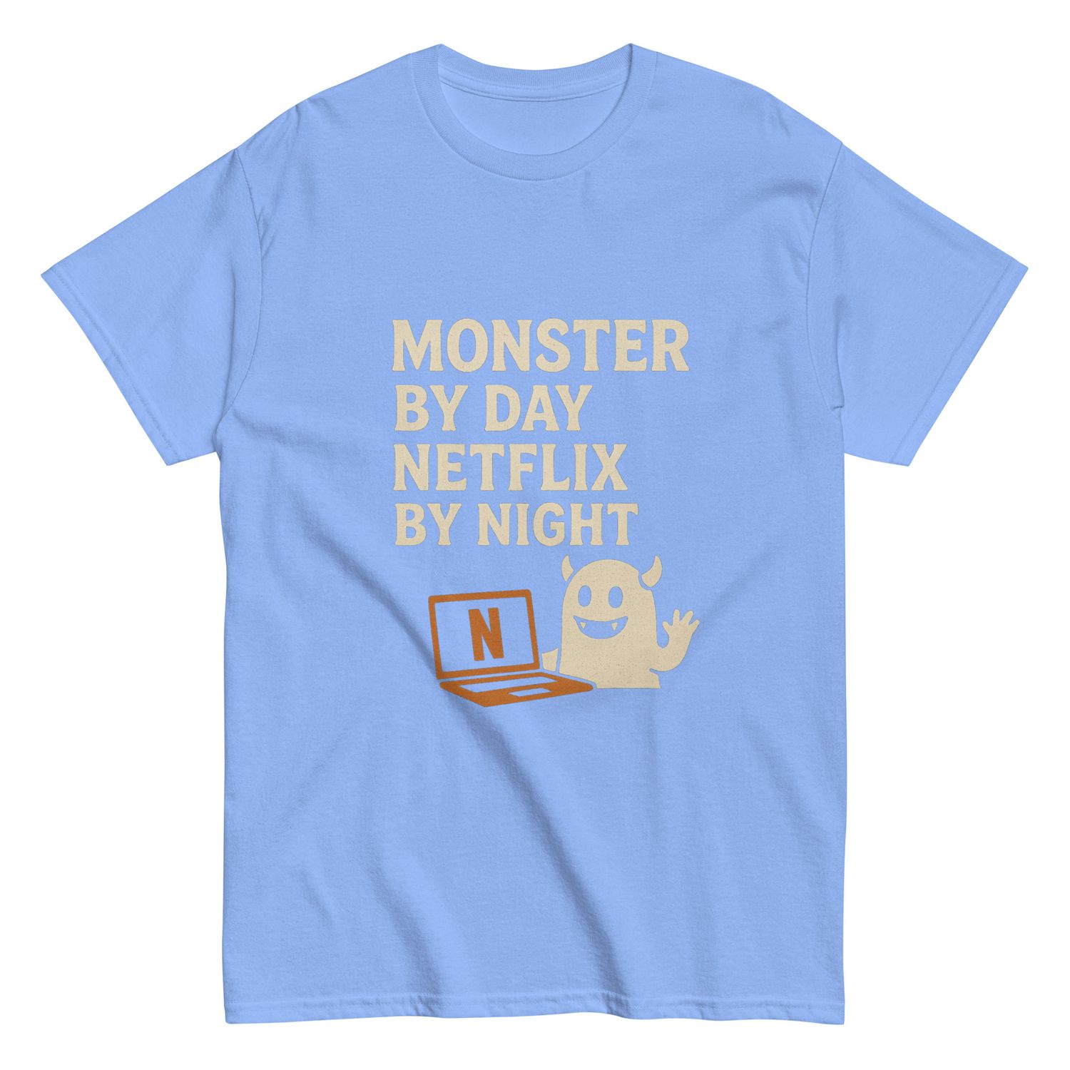 Monster By Day Netflix By Night Shirt, Funny Halloween T-Shirt, Spooky Movie Night Tee, Cute Monster Graphic Tee, Cozy Halloween Costume Top