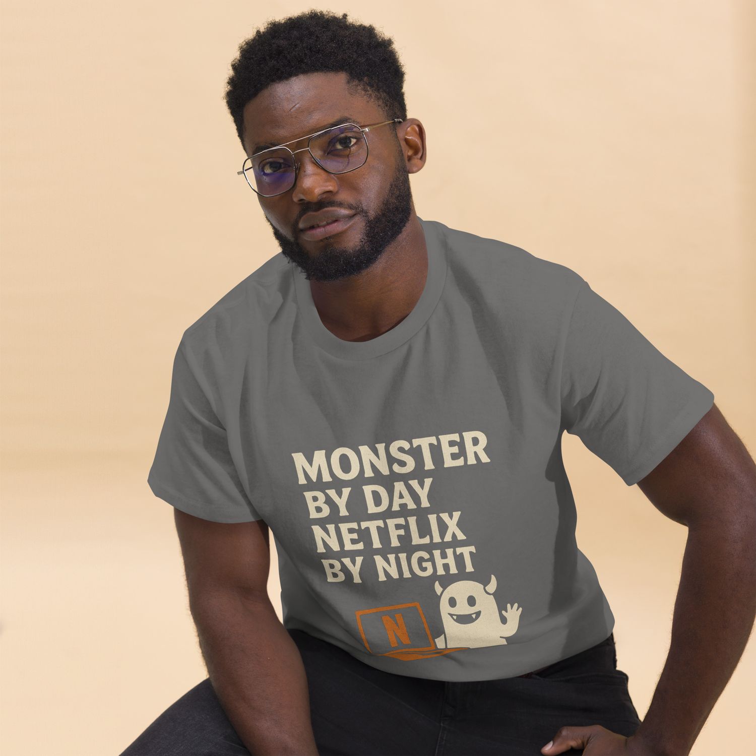 Monster By Day Netflix By Night Shirt, Funny Halloween T-Shirt, Spooky Movie Night Tee, Cute Monster Graphic Tee, Cozy Halloween Costume Top