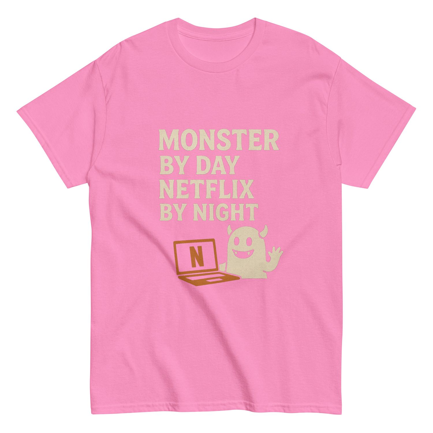 Monster By Day Netflix By Night Shirt, Funny Halloween T-Shirt, Spooky Movie Night Tee, Cute Monster Graphic Tee, Cozy Halloween Costume Top