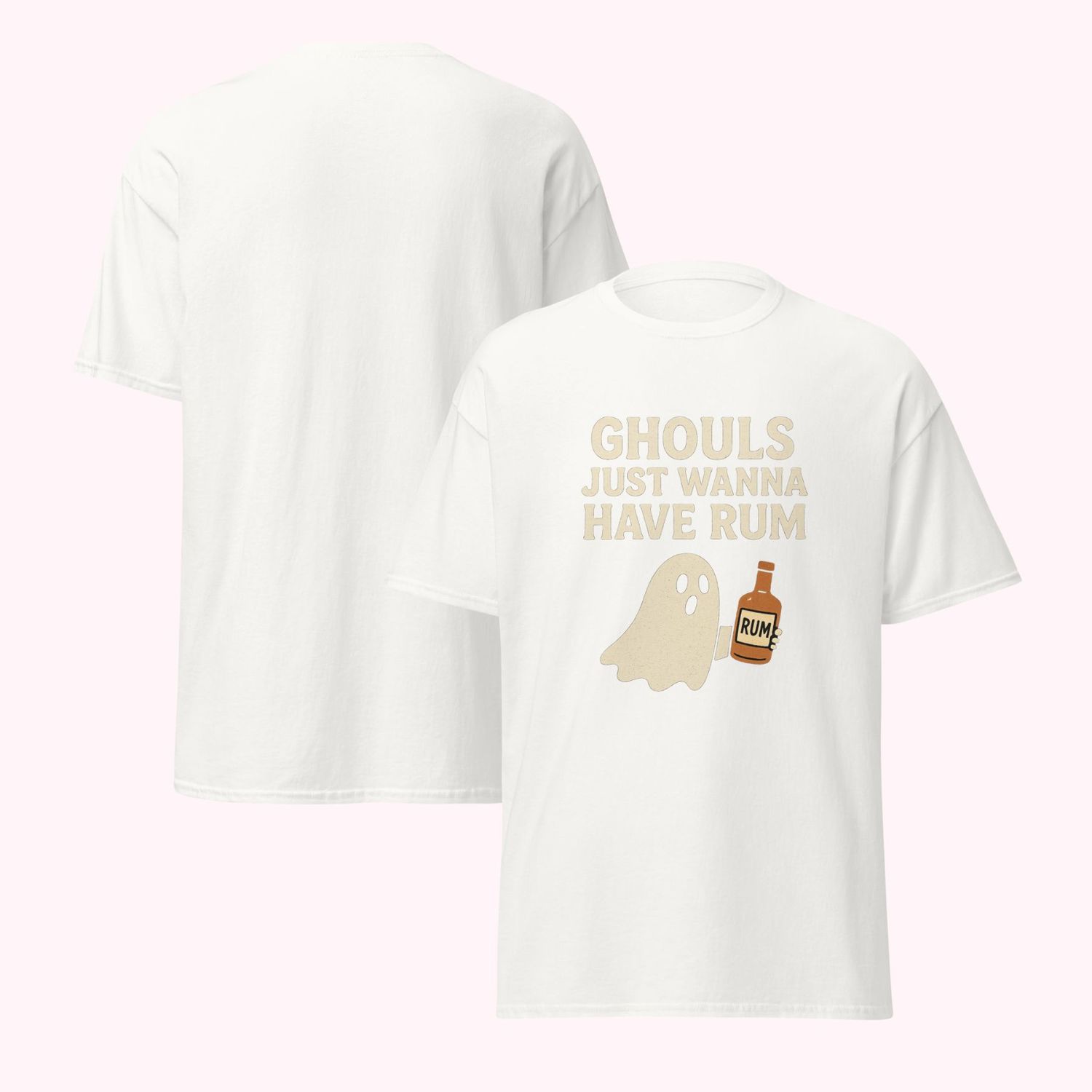 Ghouls Just Wanna Have Rum Shirt, Ghost Party Tee, Unisex Spooky Graphic Tee for Halloween Costume