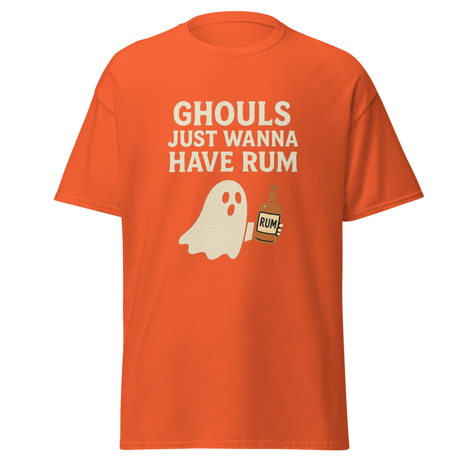 Ghouls Just Wanna Have Rum Shirt, Ghost Party Tee, Unisex Spooky Graphic Tee for Halloween Costume