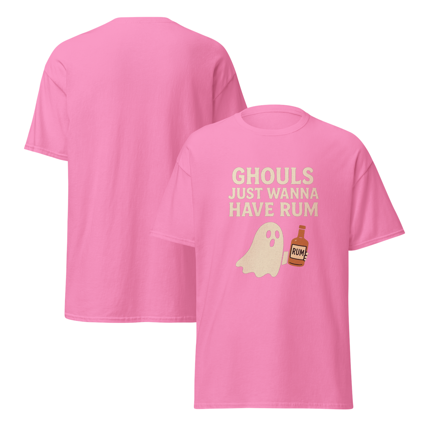 Ghouls Just Wanna Have Rum Shirt, Ghost Party Tee, Unisex Spooky Graphic Tee for Halloween Costume