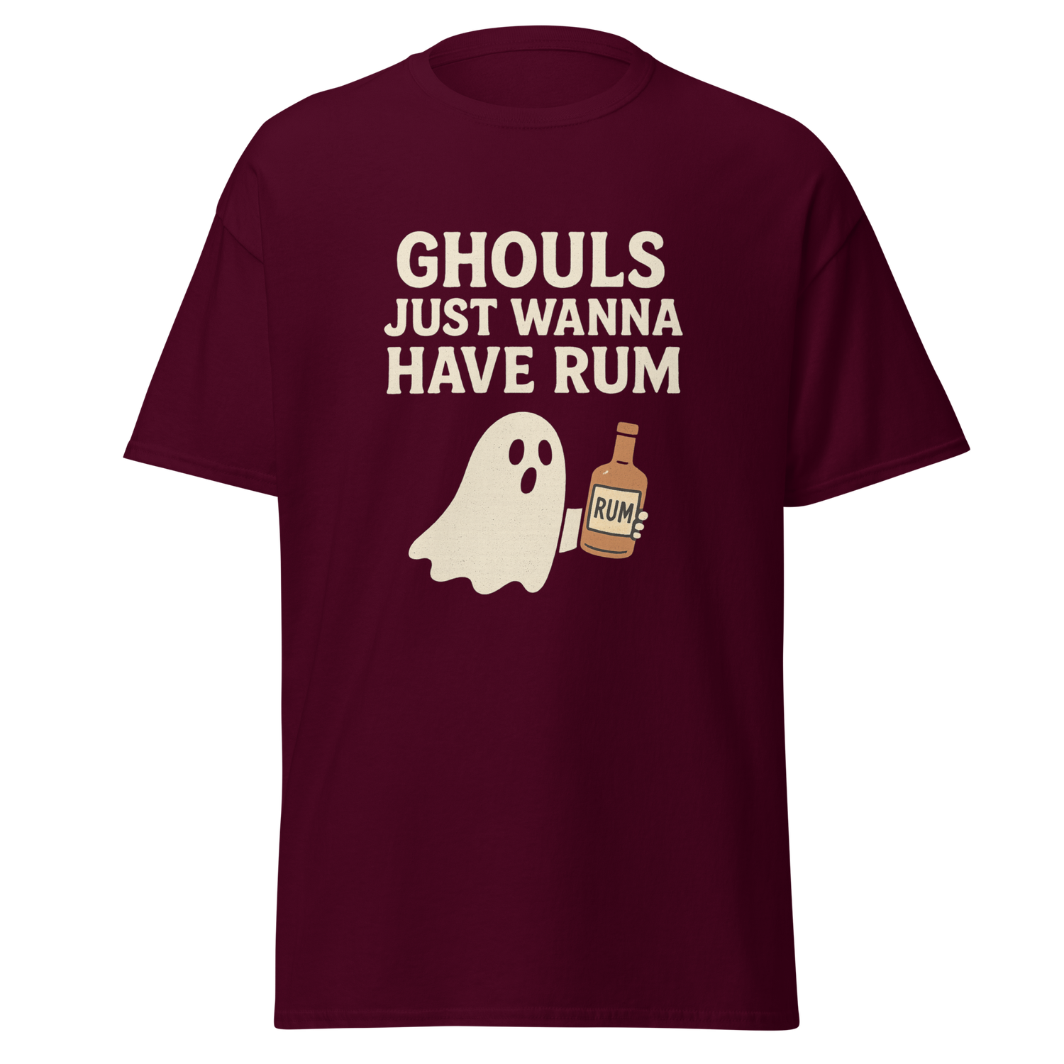 Ghouls Just Wanna Have Rum Shirt, Ghost Party Tee, Unisex Spooky Graphic Tee for Halloween Costume