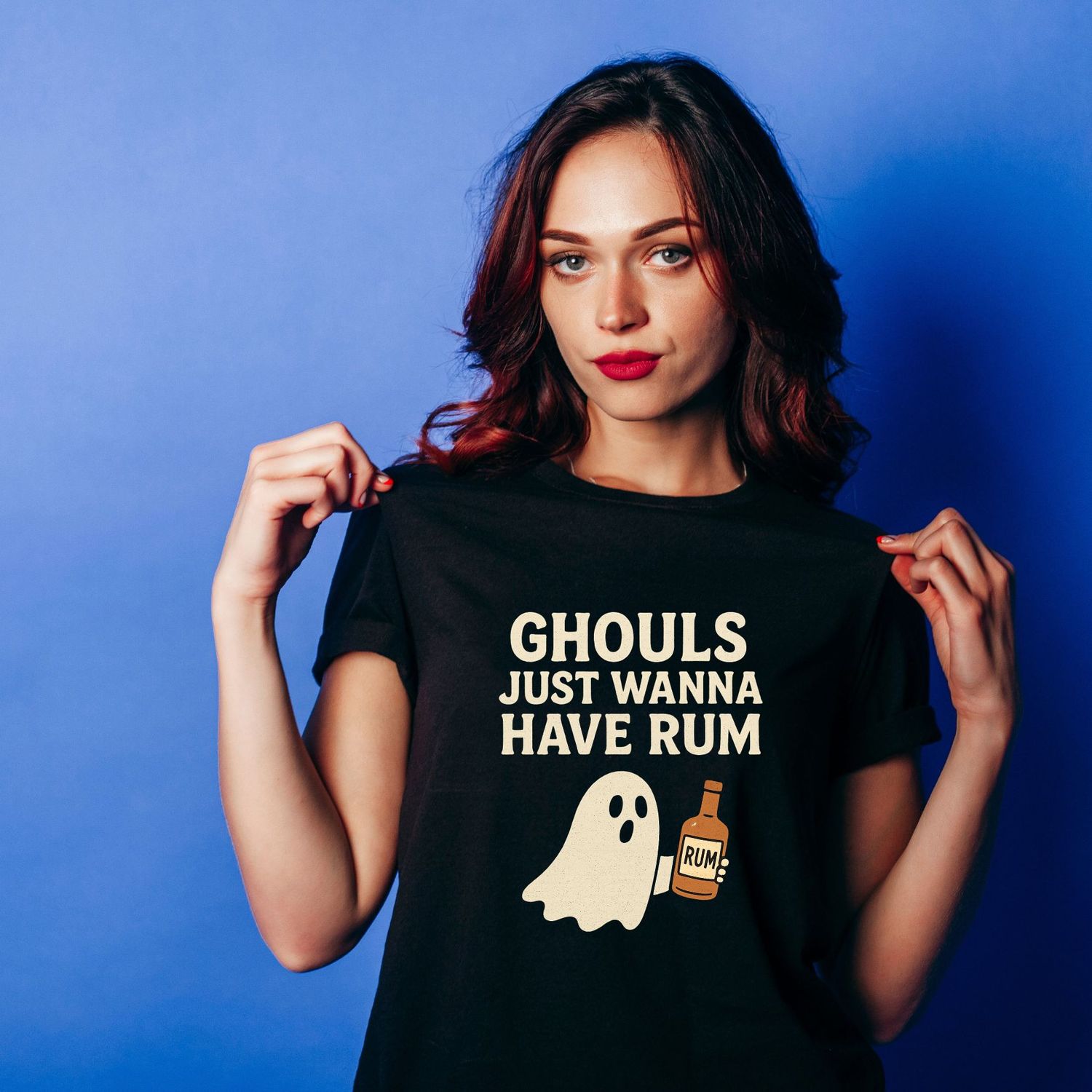 Ghouls Just Wanna Have Rum Shirt, Ghost Party Tee, Unisex Spooky Graphic Tee for Halloween Costume