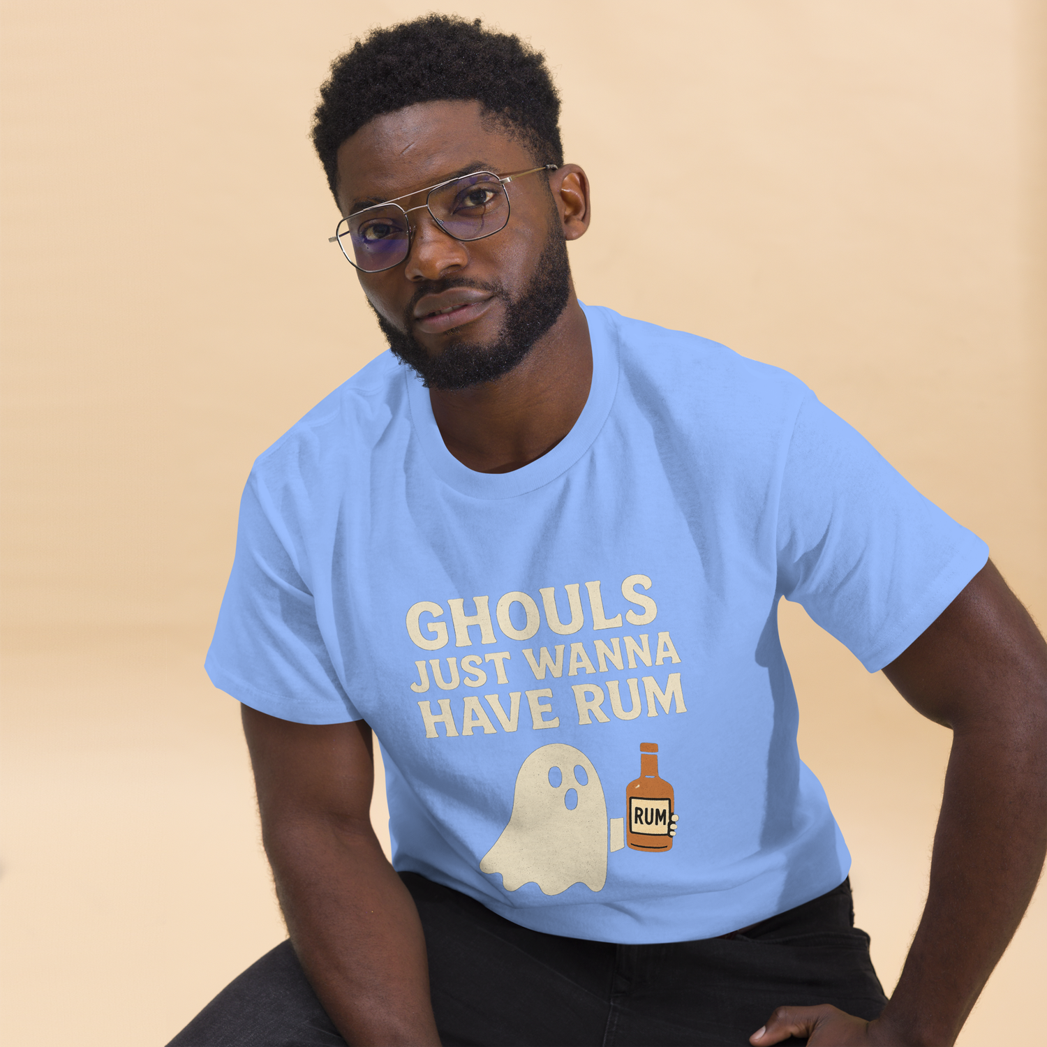 Ghouls Just Wanna Have Rum Shirt, Ghost Party Tee, Unisex Spooky Graphic Tee for Halloween Costume
