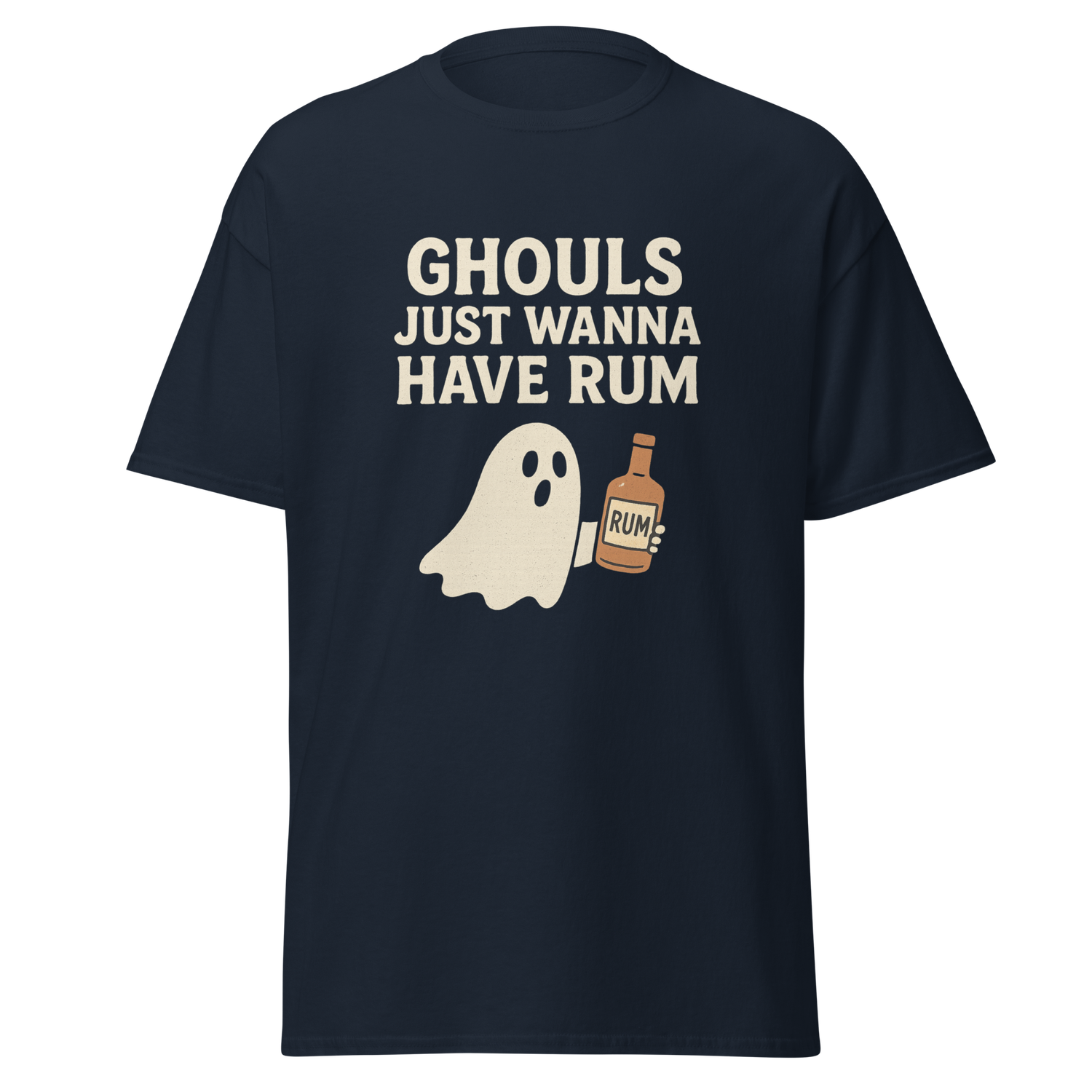 Ghouls Just Wanna Have Rum Shirt, Ghost Party Tee, Unisex Spooky Graphic Tee for Halloween Costume