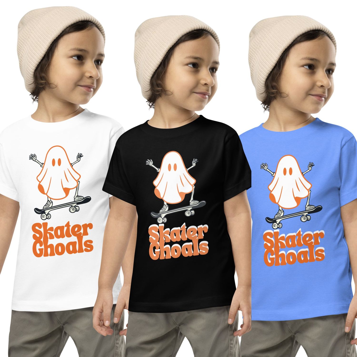Toddler Skater Ghoals Halloween Short Sleeve Tee