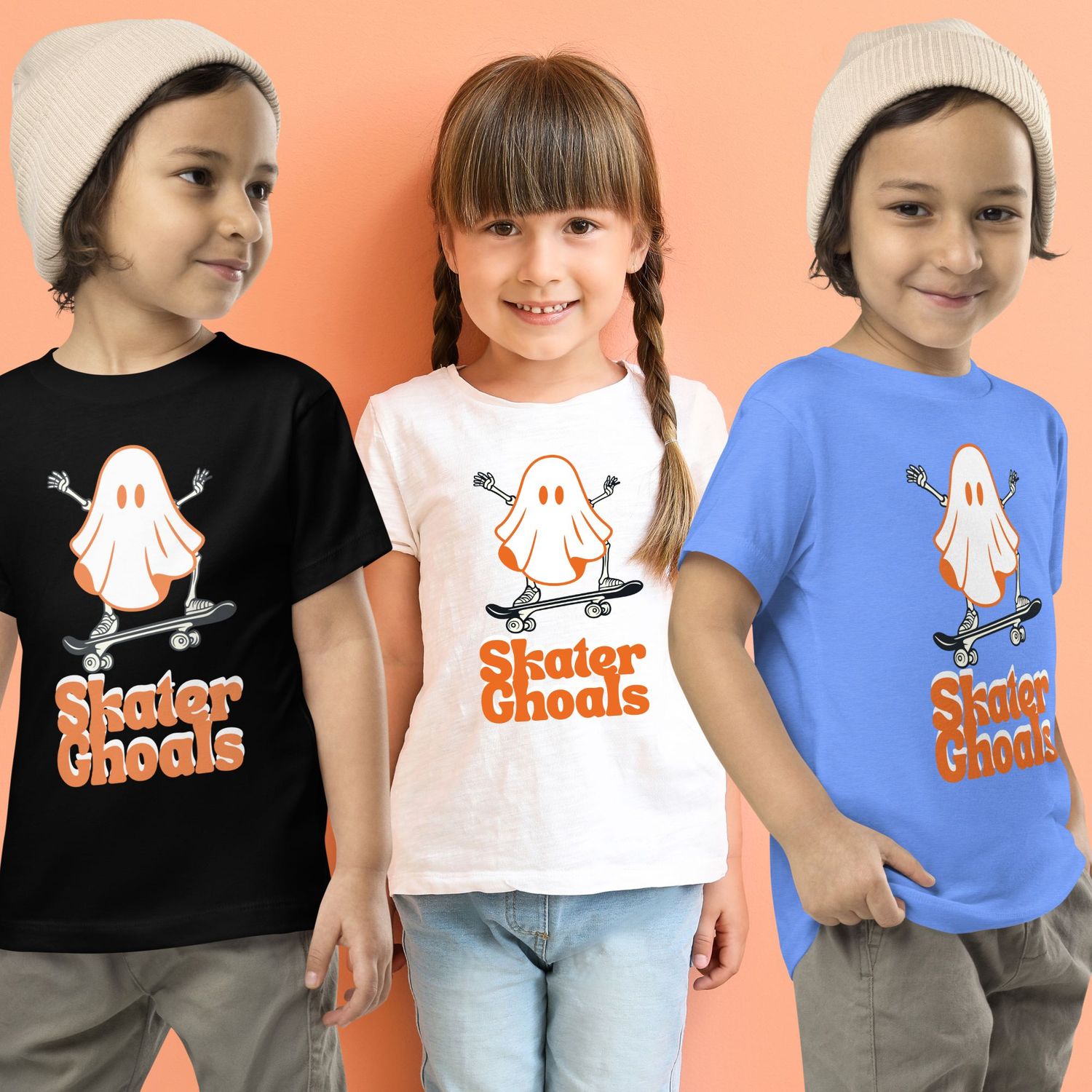 Toddler Skater Ghoals Halloween Short Sleeve Tee