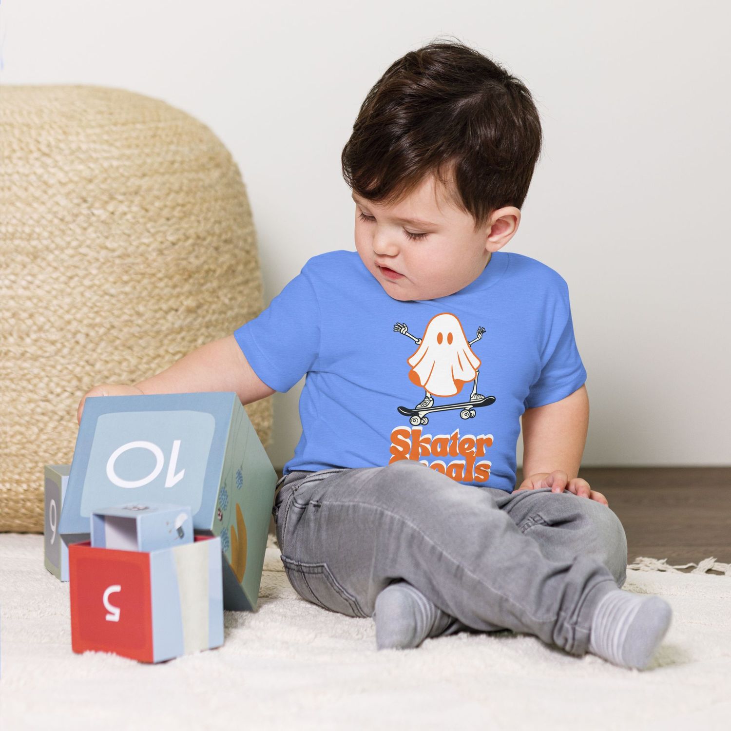 Toddler Skater Ghoals Halloween Short Sleeve Tee