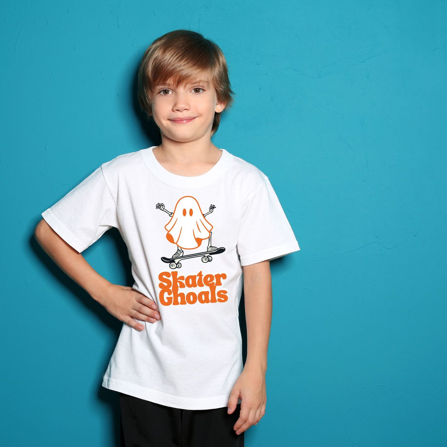 Toddler Skater Ghoals Halloween Short Sleeve Tee