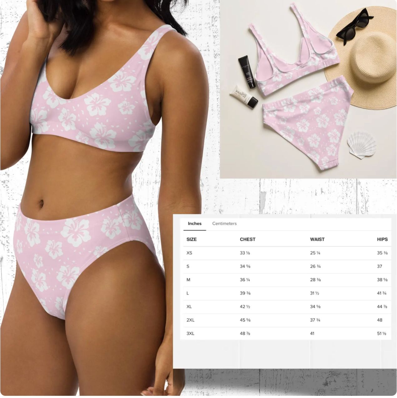 His and Hers Tropical Pastel Floral Swimsuits