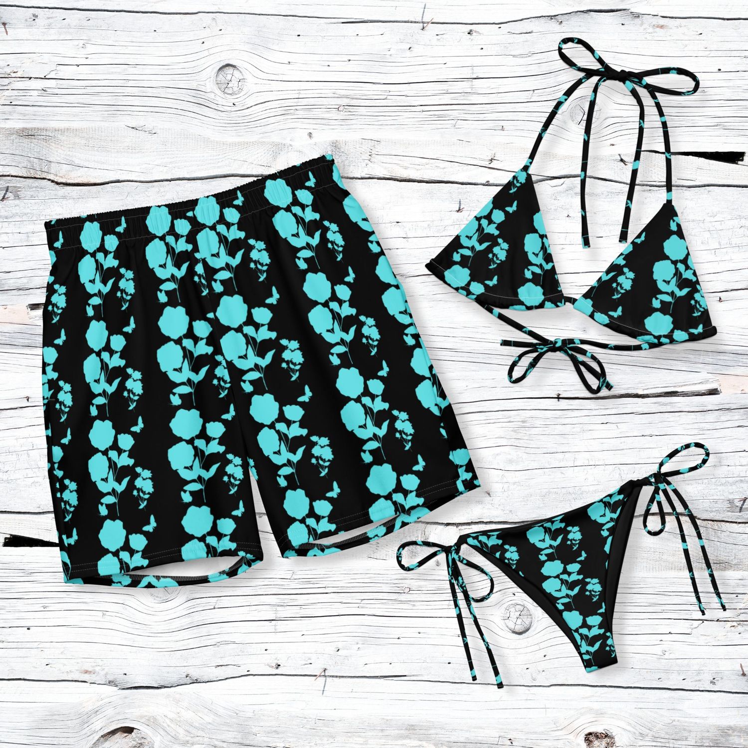 Matching Couples Swimsuits: Vibrant Honeymoon Swimwear