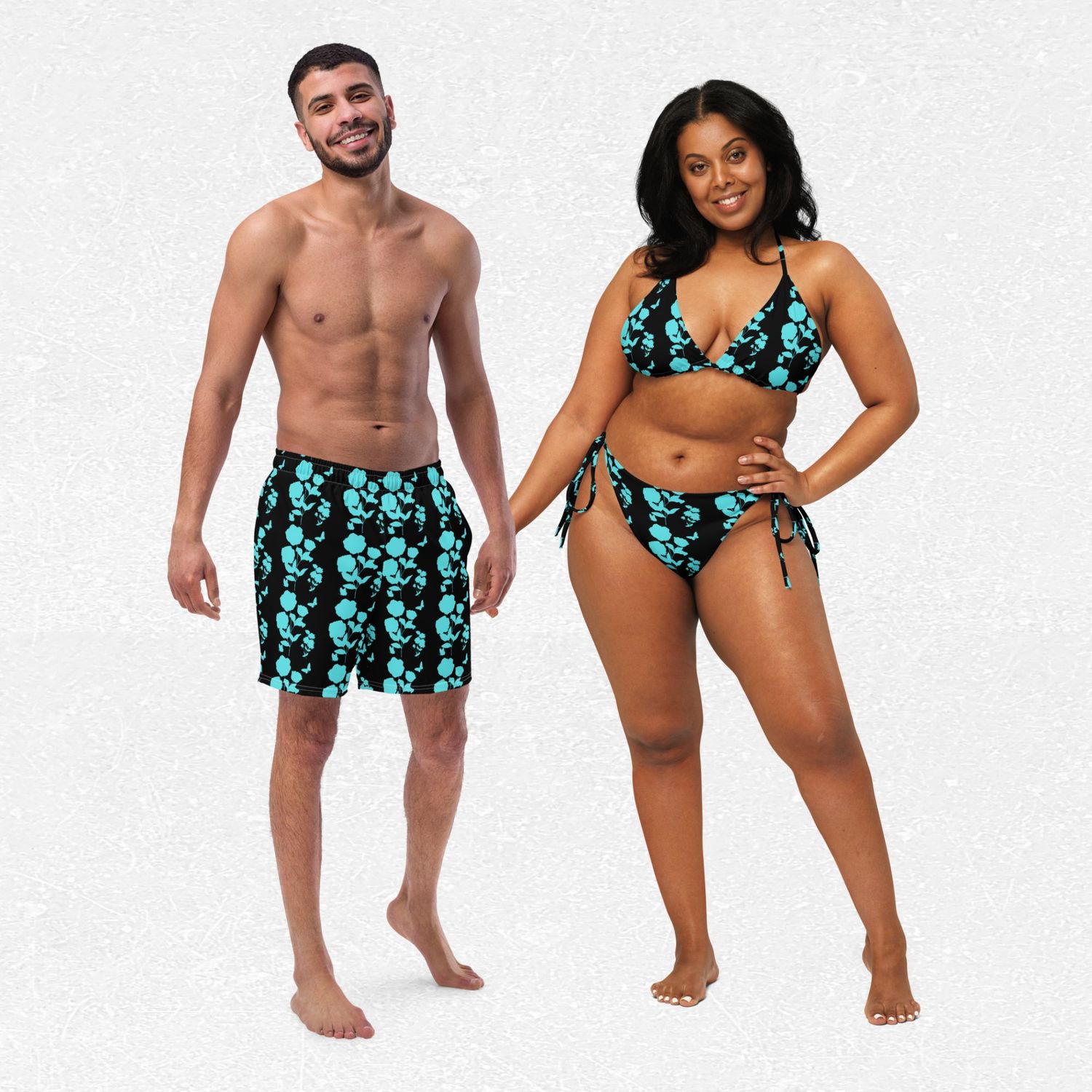 Matching Couples Swimsuits: Vibrant Honeymoon Swimwear