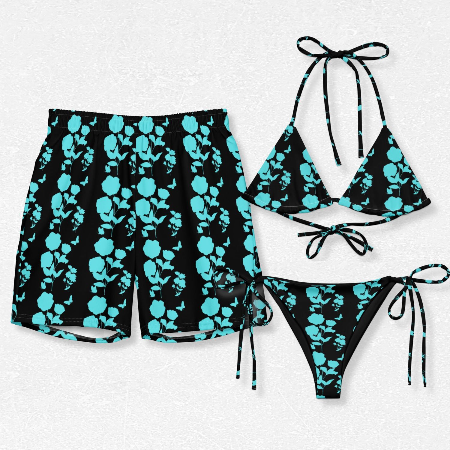 Matching Couples Swimsuits: Vibrant Honeymoon Swimwear