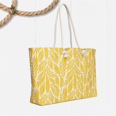 Tropical Palm Oversized Weekender Tote: Spacious Beach Travel Bag