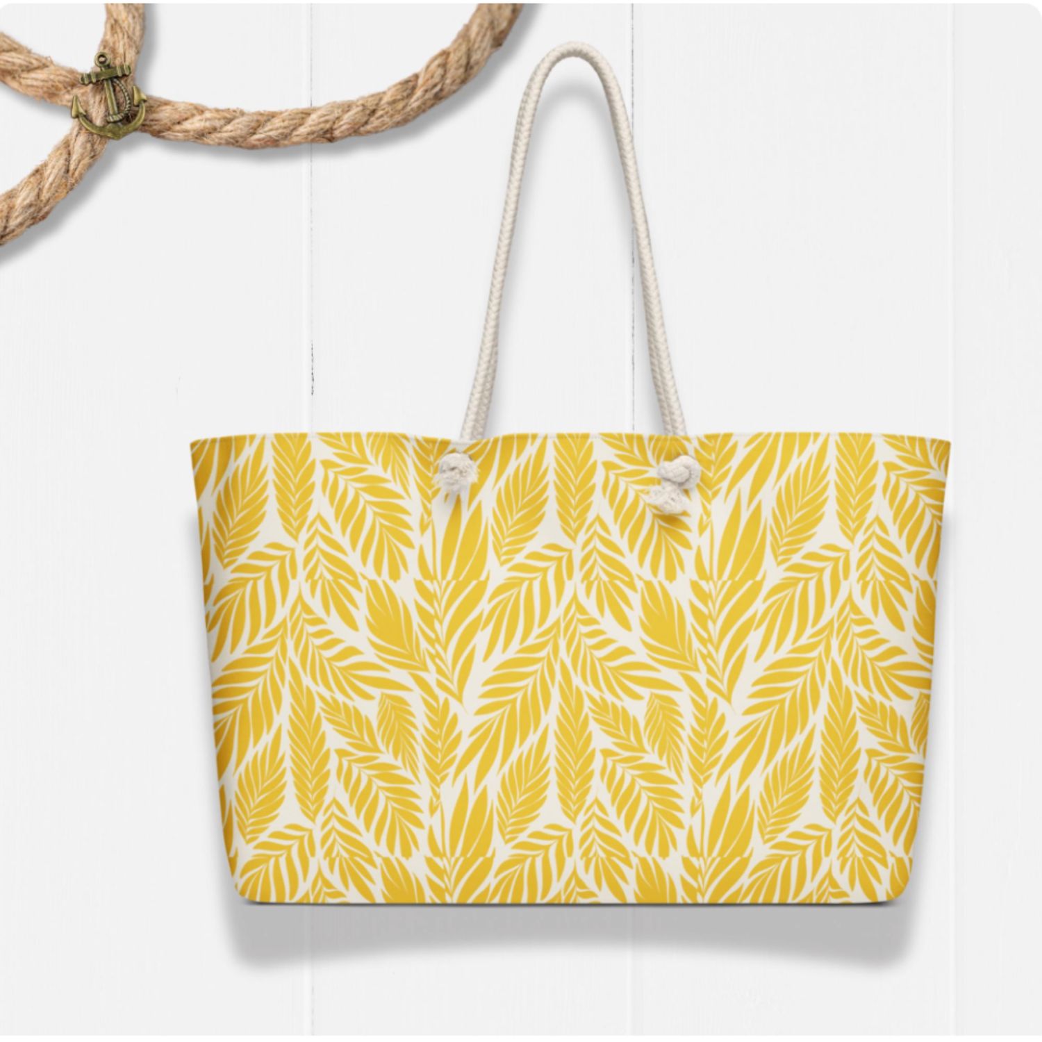Tropical Palm Oversized Weekender Tote: Spacious Beach Travel Bag