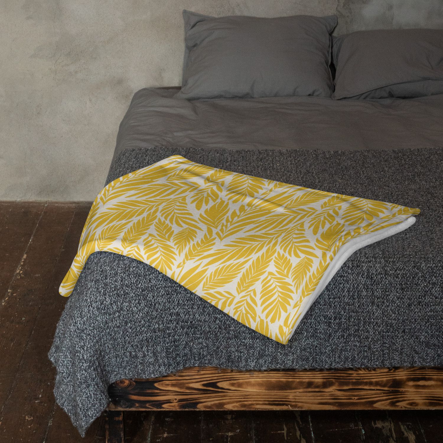 Yellow Palm Soft Touch Throw Blanket