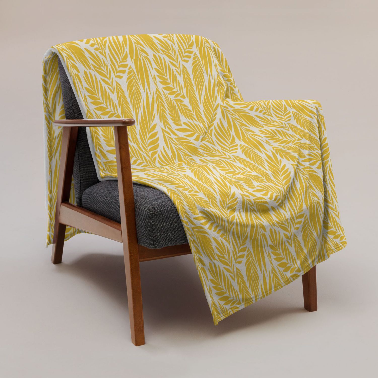 Yellow Palm Soft Touch Throw Blanket