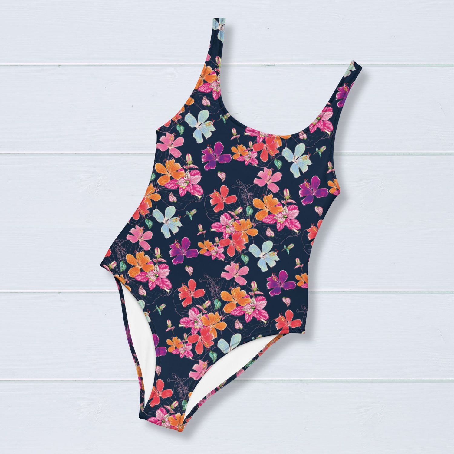 Vibrant Floral Couples Swimsuits: His &amp; Hers Matching Tropical Bathing Suits for Honeymoon Vacation