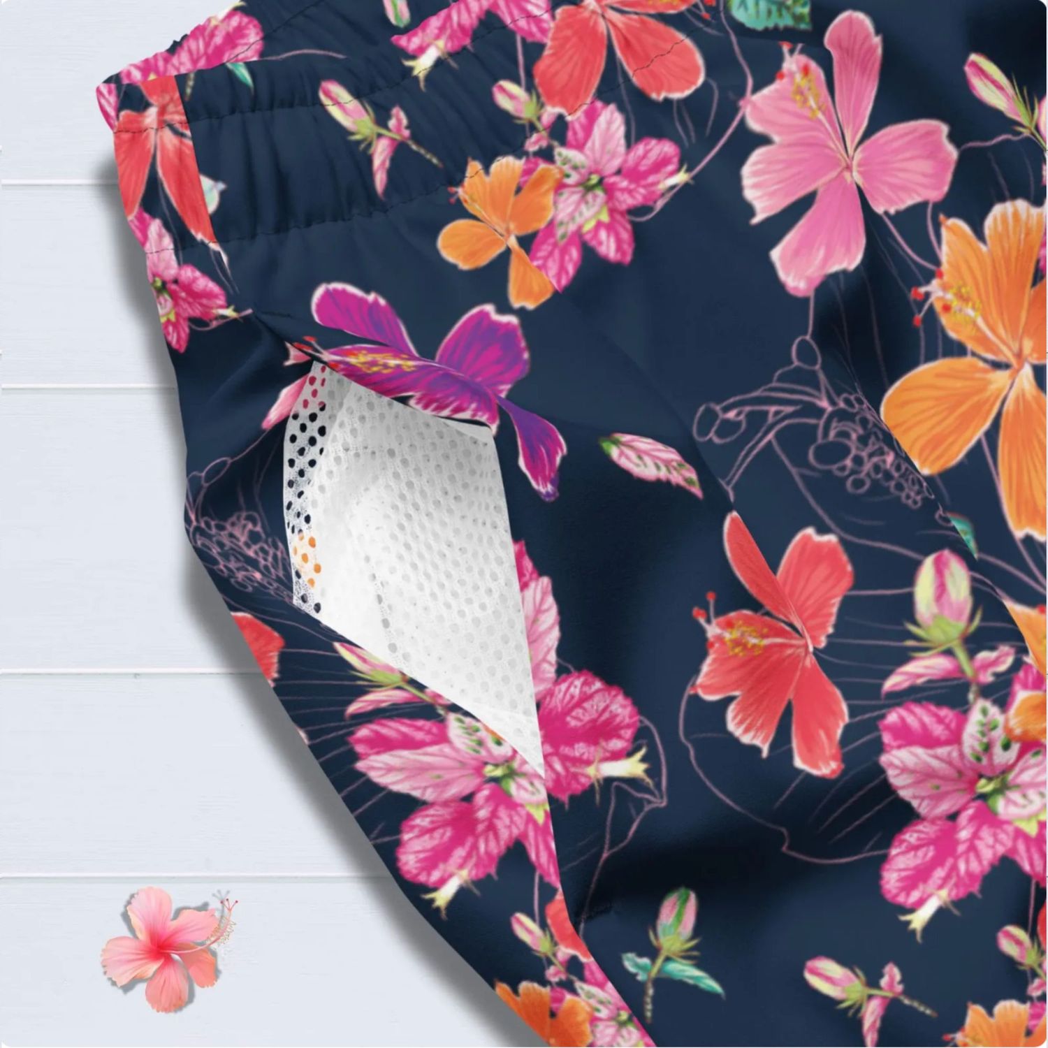 Vibrant Floral Couples Swimsuits: His &amp; Hers Matching Tropical Bathing Suits for Honeymoon Vacation