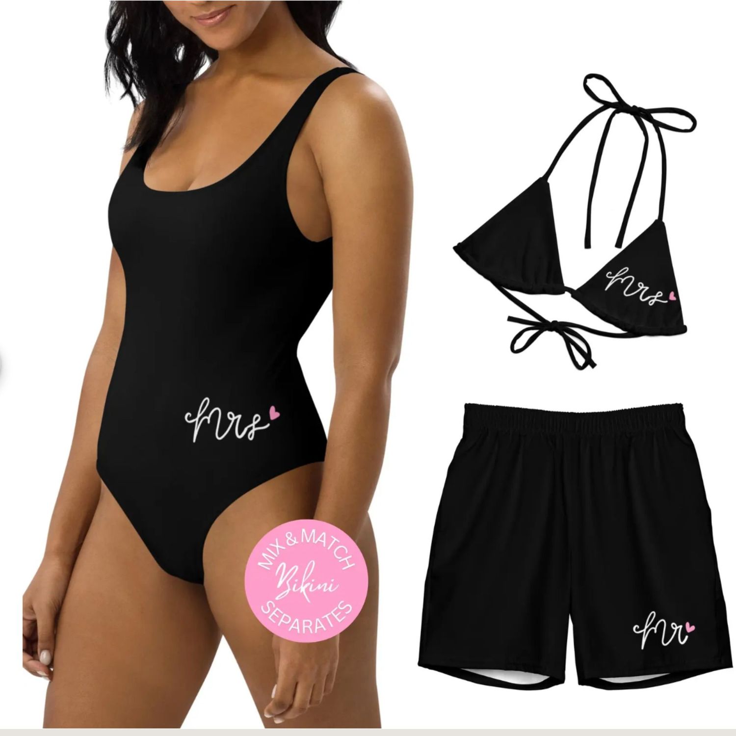 Honeymoon Couples Mr &amp; Mrs Swimsuits.