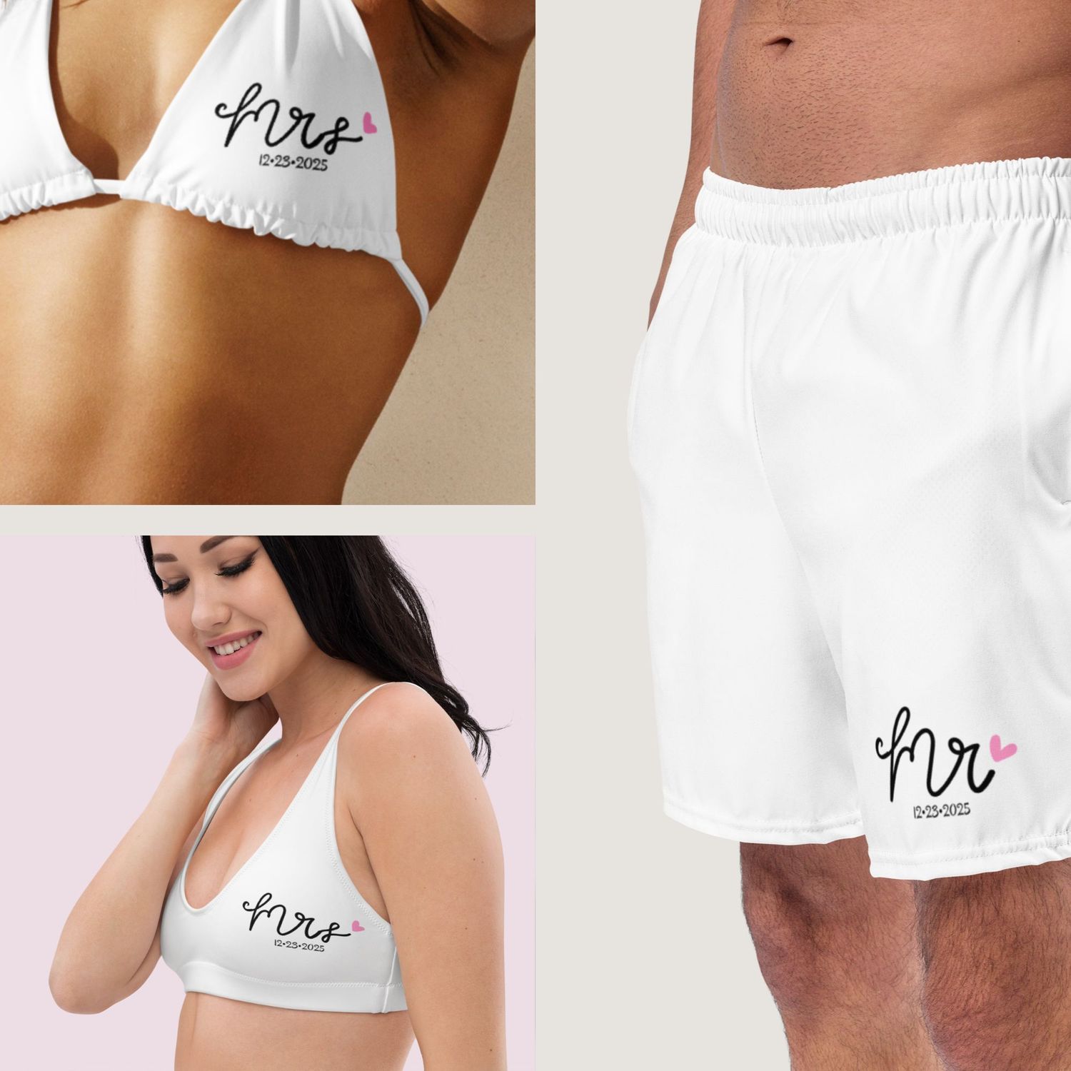 Honeymoon Couples Mr &amp; Mrs Swimsuits.