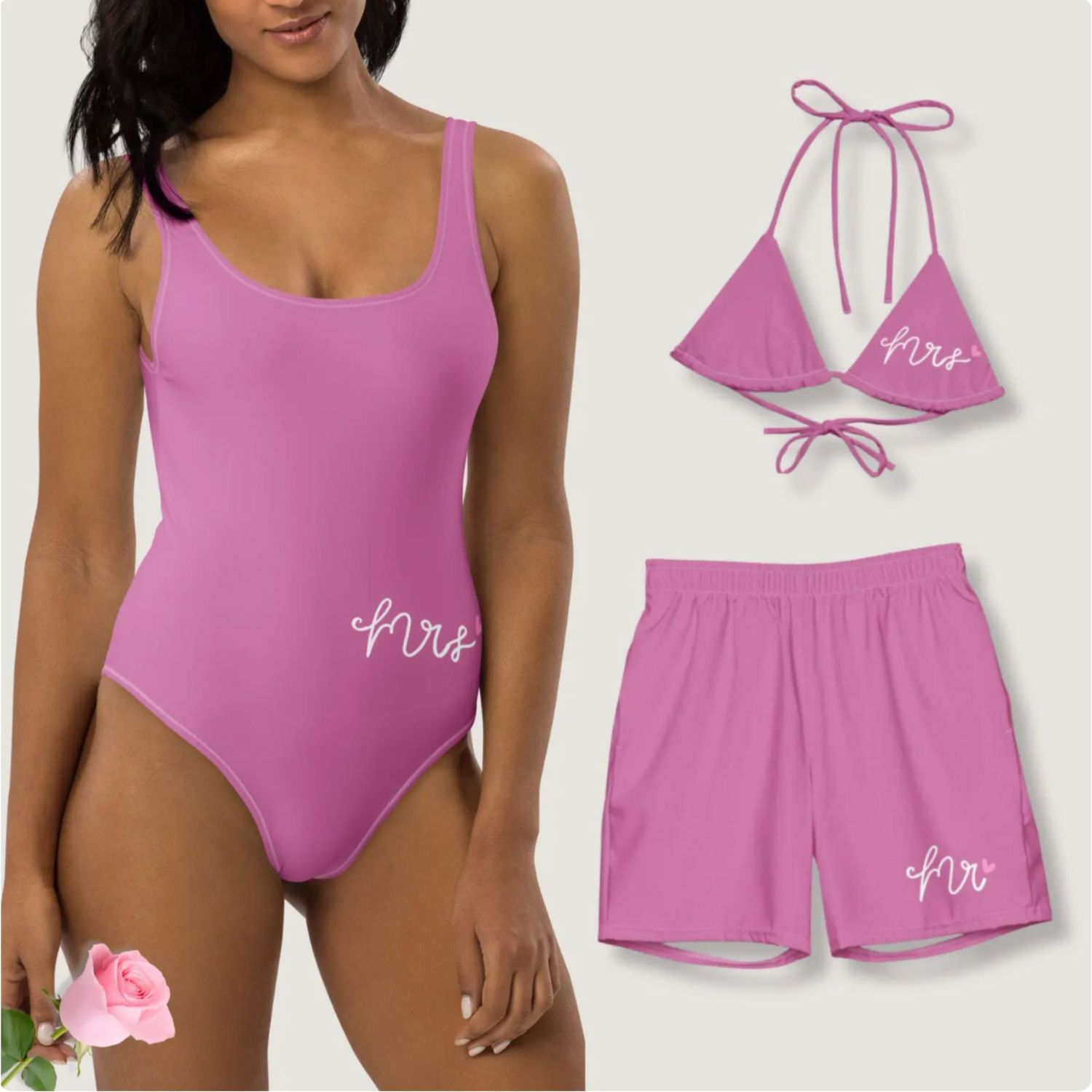 Honeymoon Couples Mr &amp; Mrs Swimsuits.