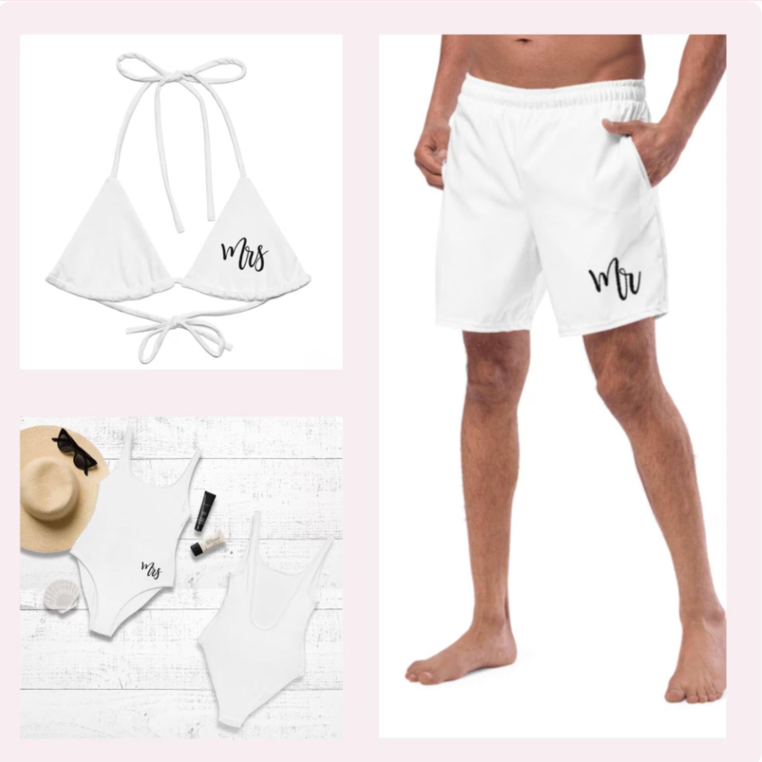 Honeymoon Couples Mr &amp; Mrs Swimsuits.