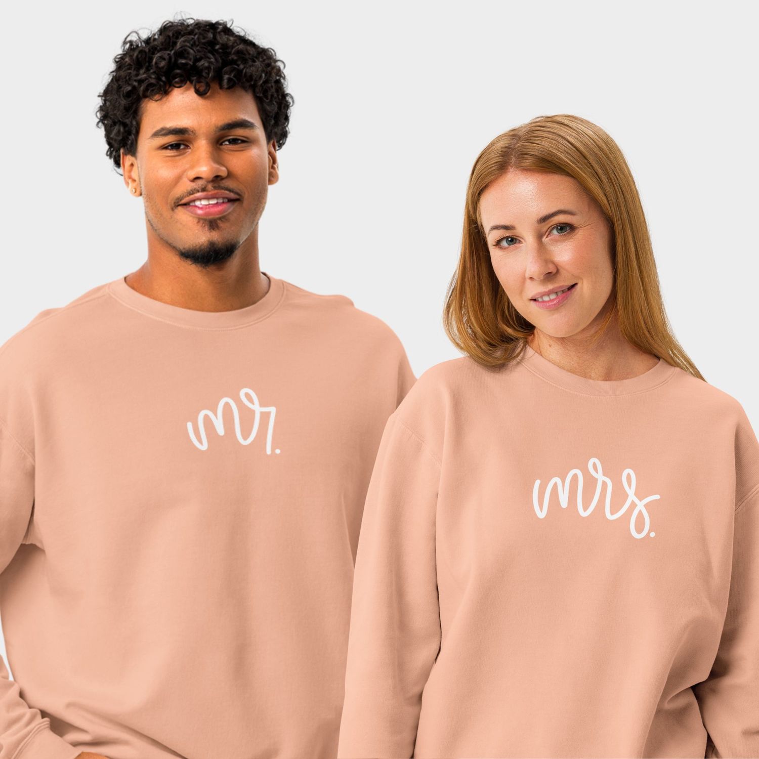 Mr &amp; Mrs Matching Unisex Fleece Crewneck Sweatshirt