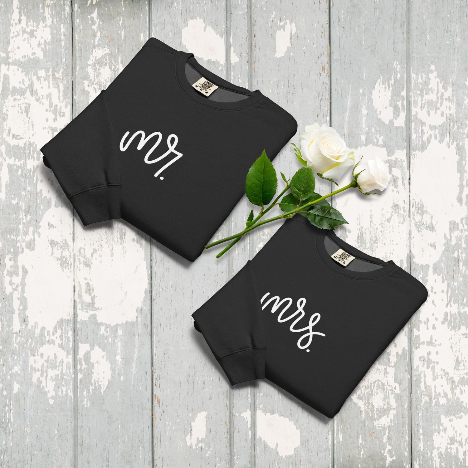 Mr &amp; Mrs Matching Unisex Fleece Crewneck Sweatshirt