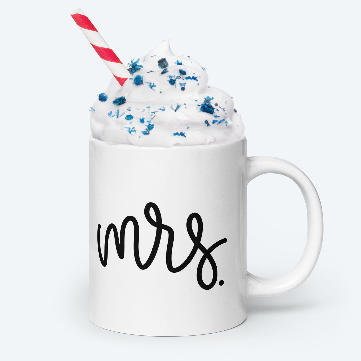 Mr &amp; Mrs White Glossy Mug. Matching Couples.