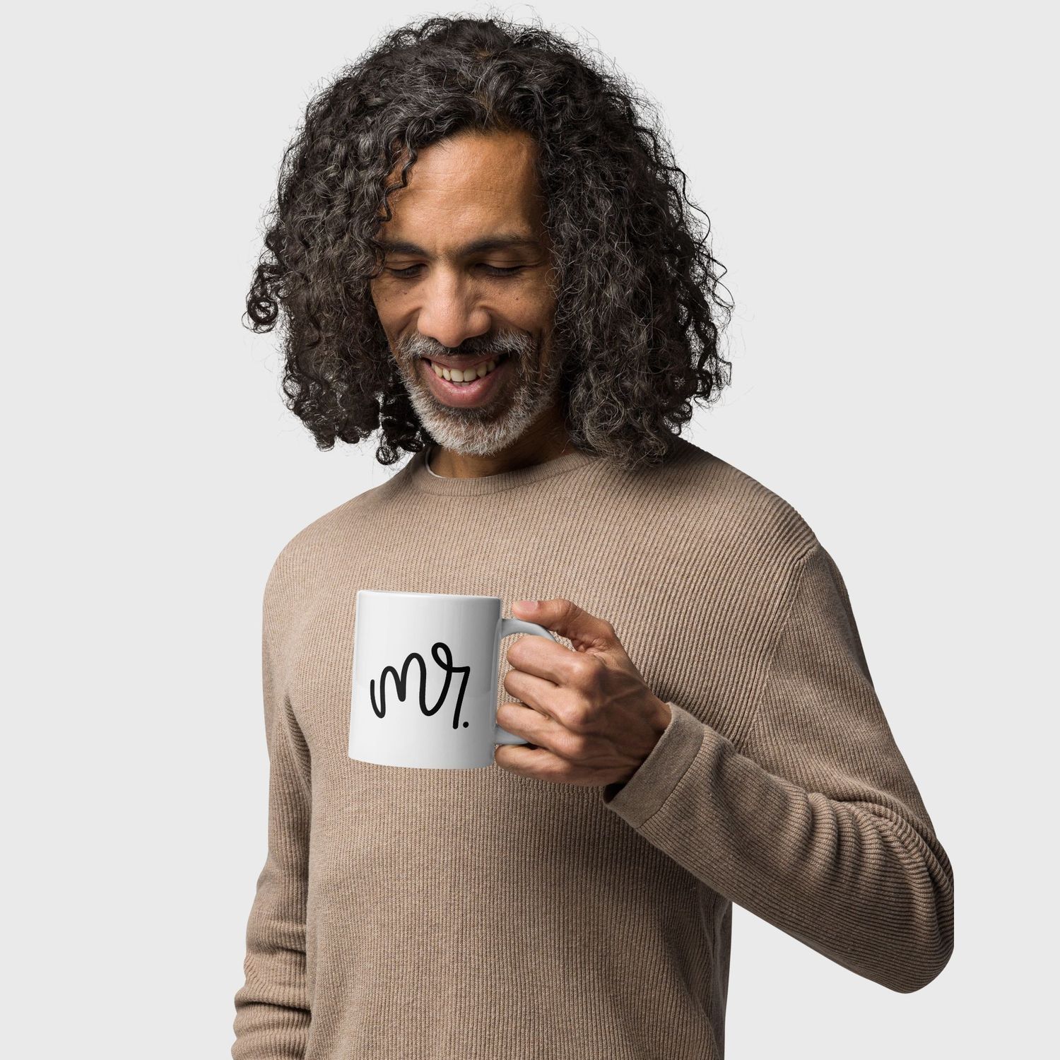 Mr &amp; Mrs White Glossy Mug. Matching Couples.