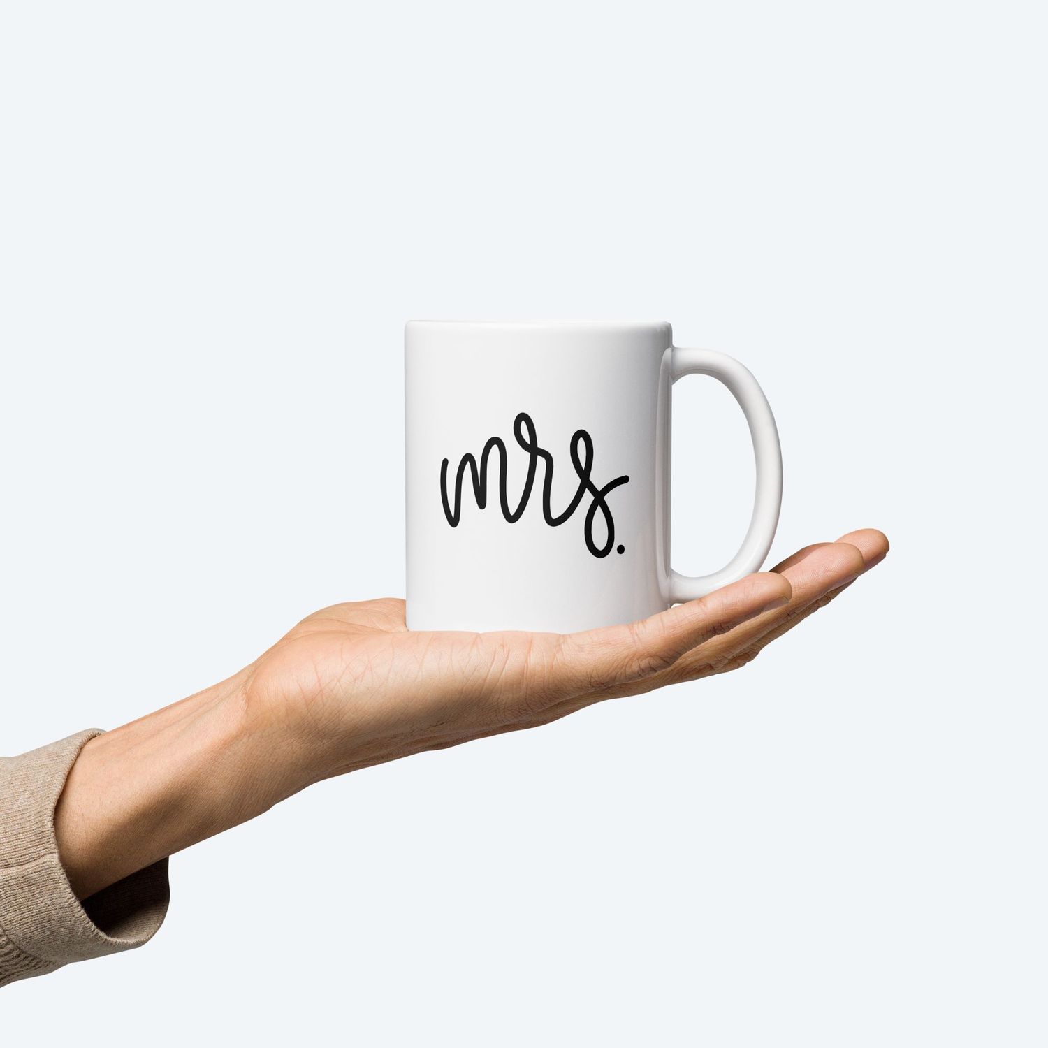 Mr &amp; Mrs White Glossy Mug. Matching Couples.