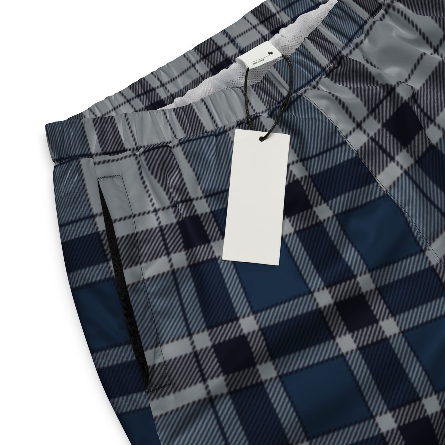 Blue &amp; Grey Tartan Track Pants | Unisex Streetwear Joggers