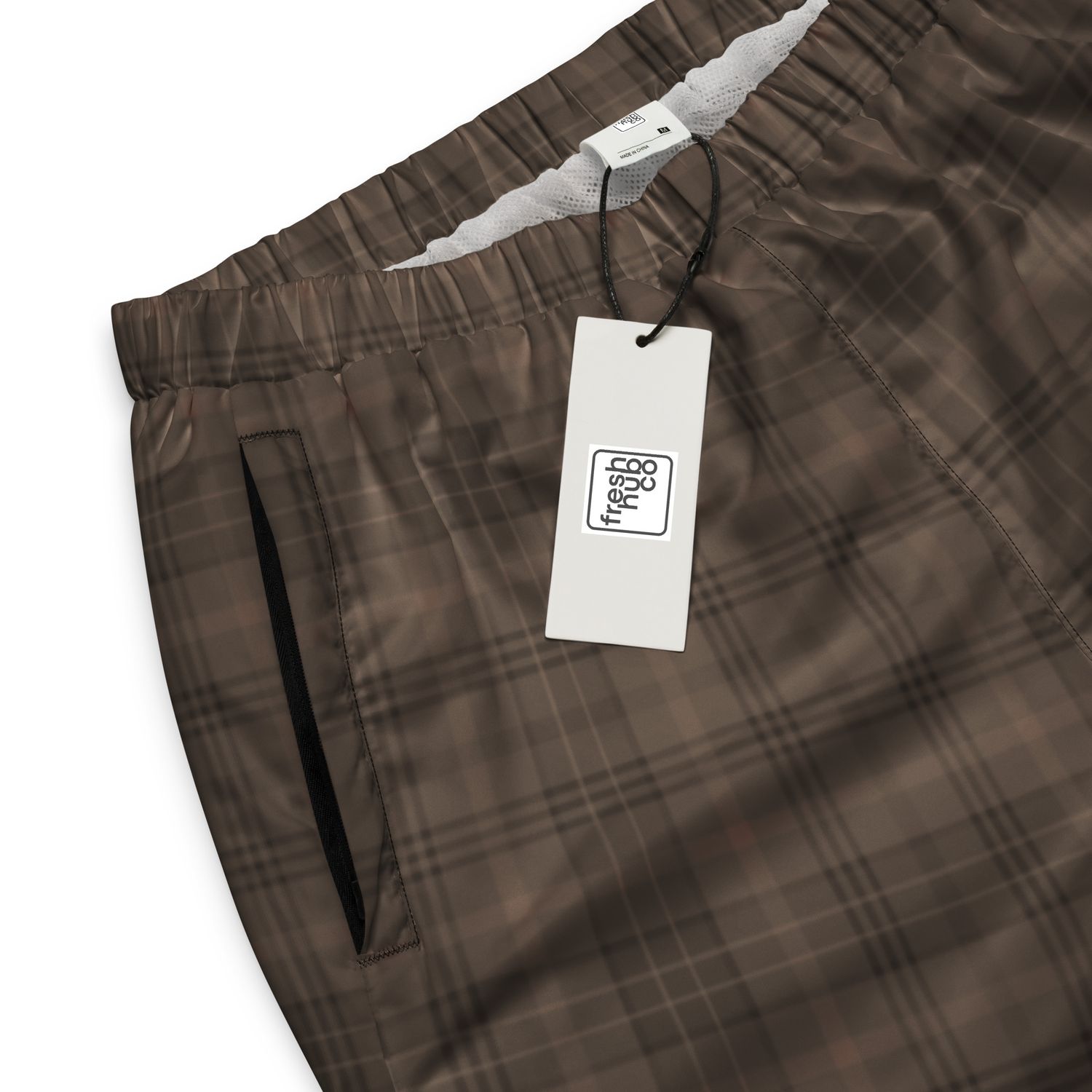 Tartan Plaid Unisex Track Pants. Brown Checkered Pants