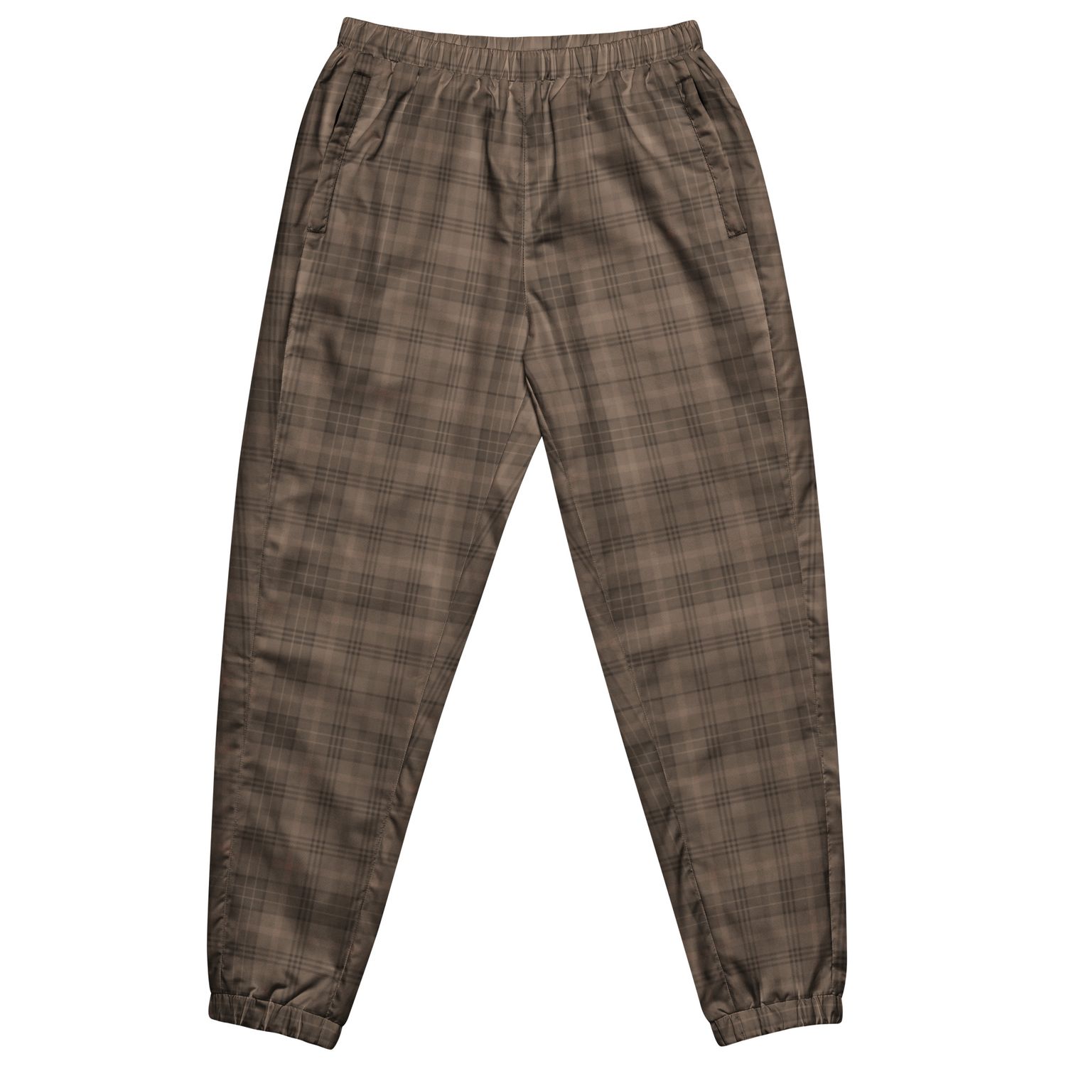 Tartan Plaid Unisex Track Pants. Brown Checkered Pants