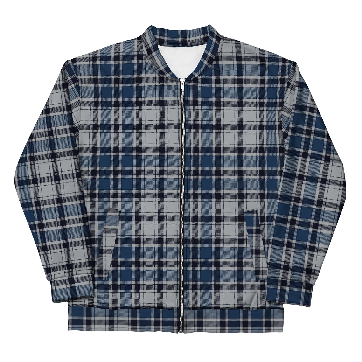 Plaid Tartan Bomber Jacket – Unisex Fleece-Lined Fashion Jacket