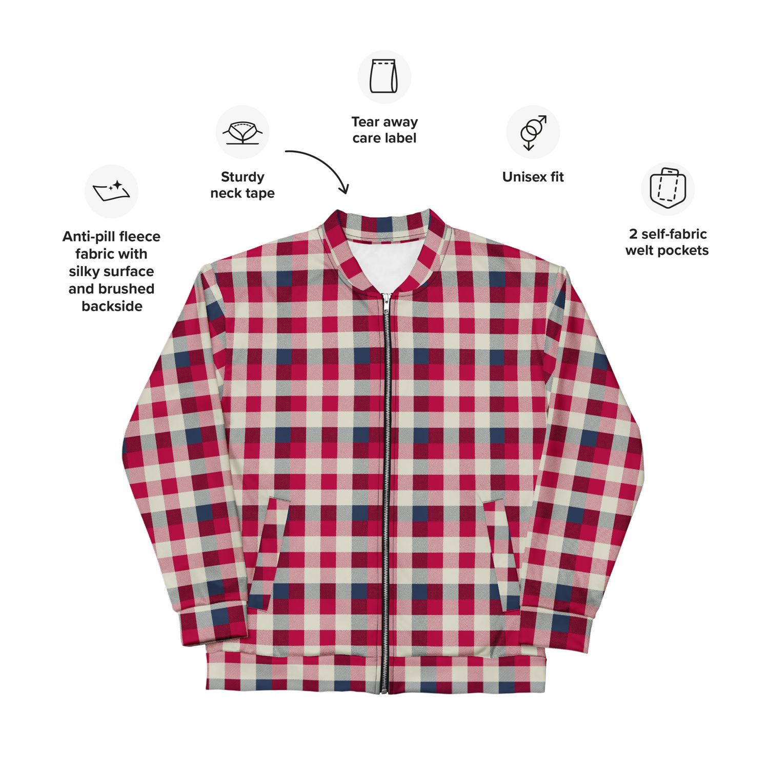 Tartan Plaid Jacket for Men &amp; Women – Cozy Heritage Print Bomber