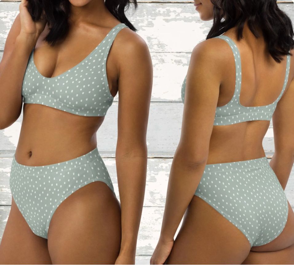 Polka Dot Matching Couples Swimsuits