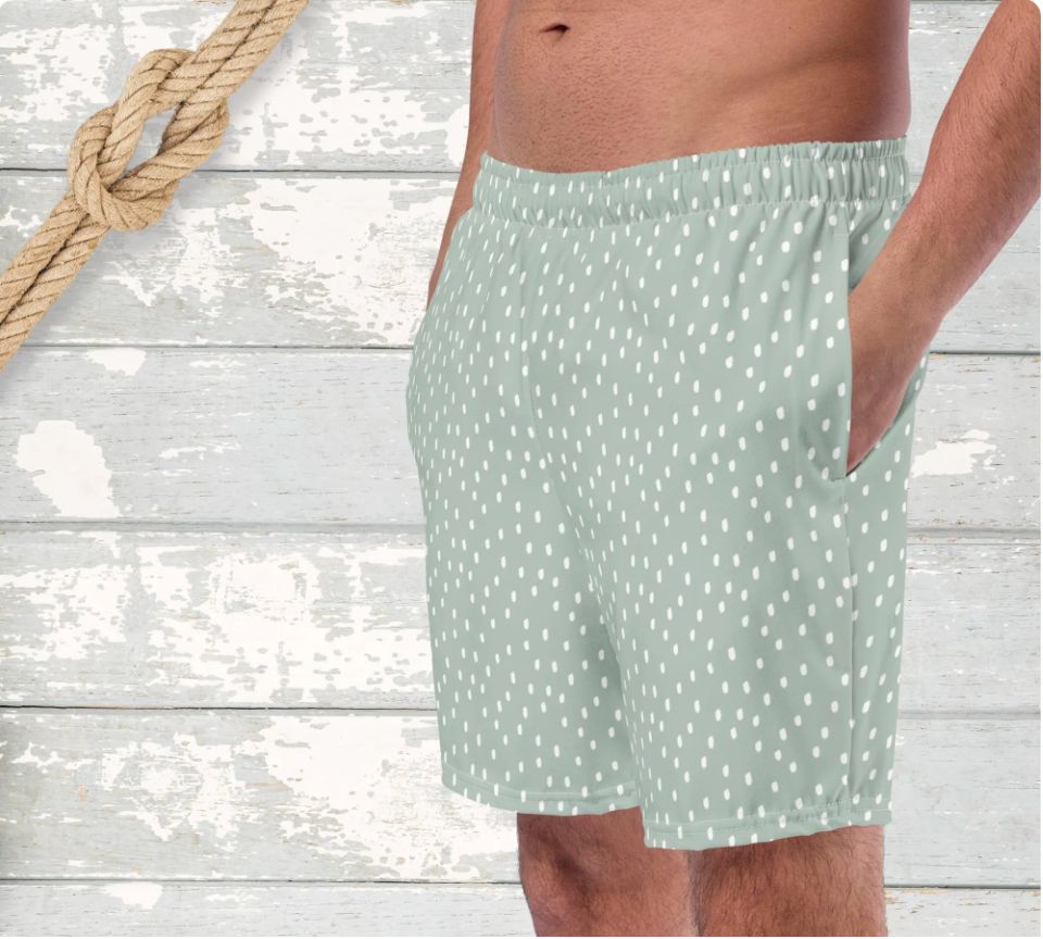 Polka Dot Matching Couples Swimsuits